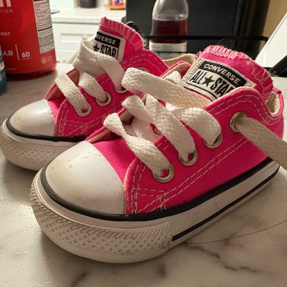 Converse Pink and White Canvas Sneakers